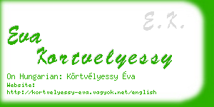 eva kortvelyessy business card