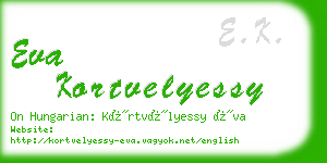 eva kortvelyessy business card